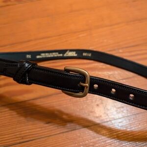 Tory Leather Crossed Keeper Belt with Brass Buckle